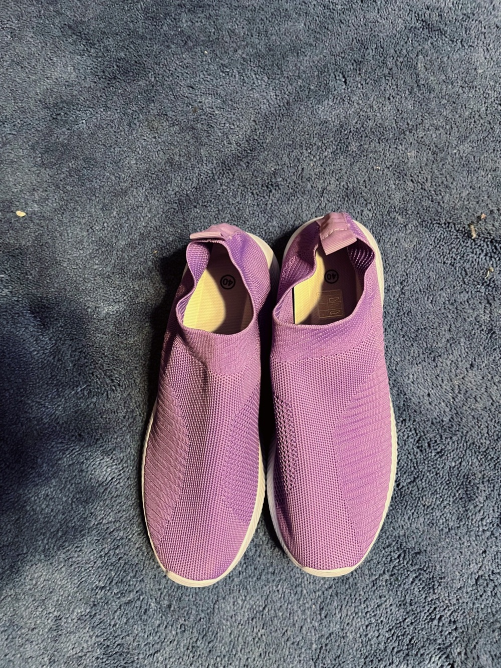 Women’s Slip-On Knit Sneakers in Purple - Lightweight Casual Shoes
